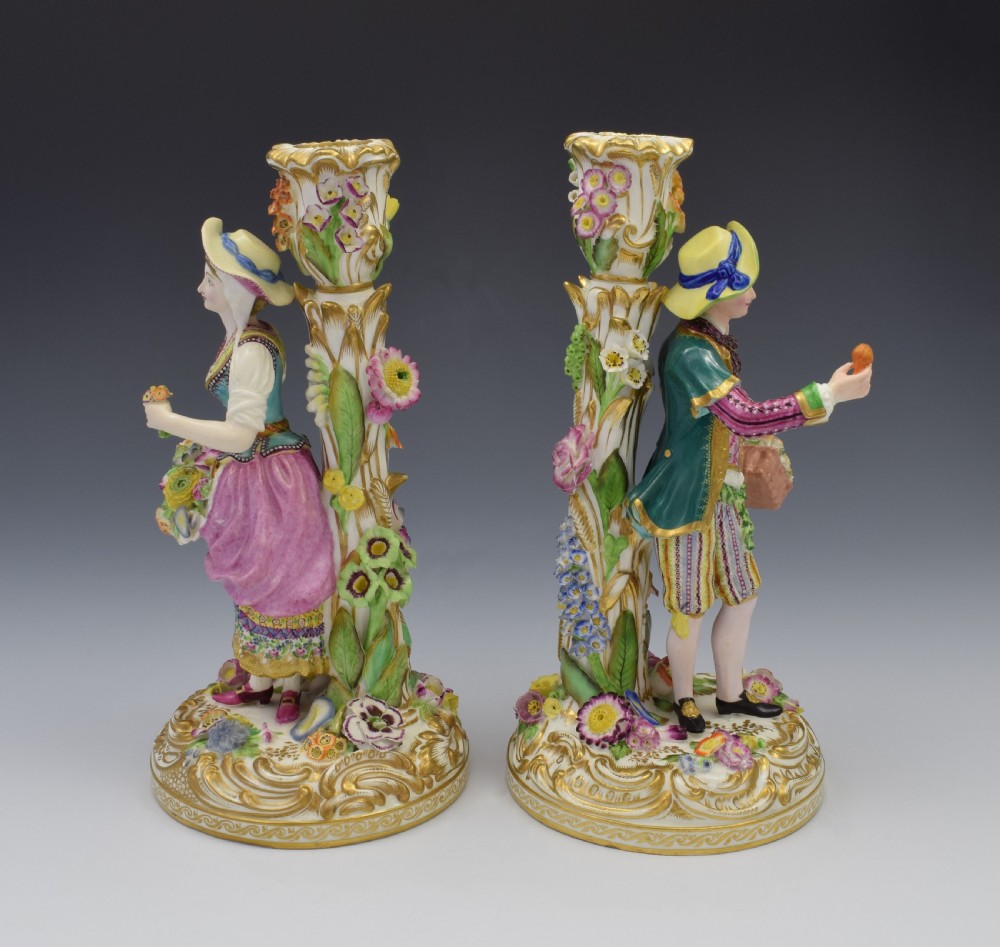 Fine Pair Of Minton Porcelain Figural Candlesticks Model No. 192 c.1835 View II
