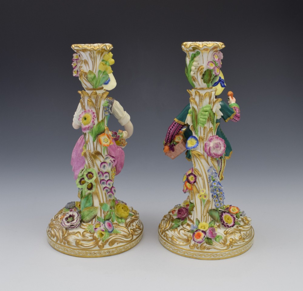 Fine Pair Of Minton Porcelain Figural Candlesticks Model No. 192 c.1835 View III