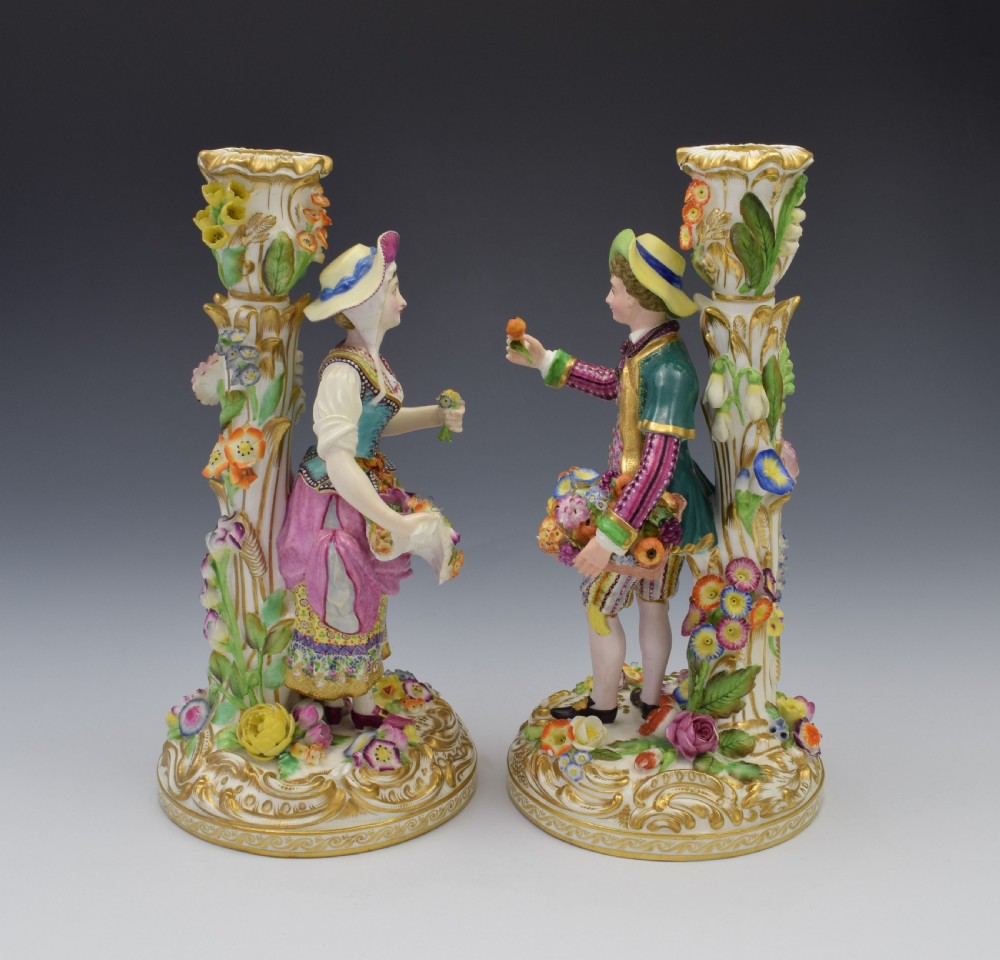 Fine Pair Of Minton Porcelain Figural Candlesticks Model No. 192 c.1835 View IV