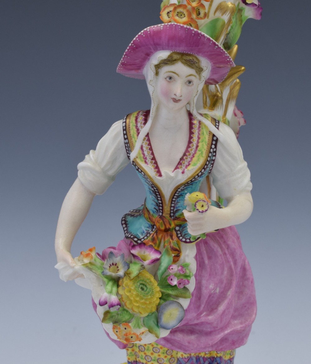 Fine Pair Of Minton Porcelain Figural Candlesticks Model No. 192 c.1835 View VI