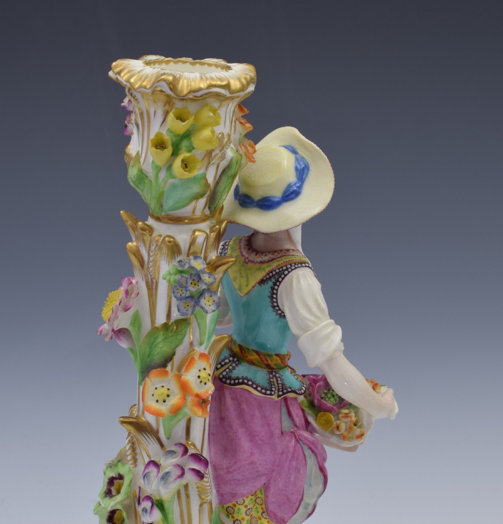 Fine Pair Of Minton Porcelain Figural Candlesticks Model No. 192 c.1835 View VII