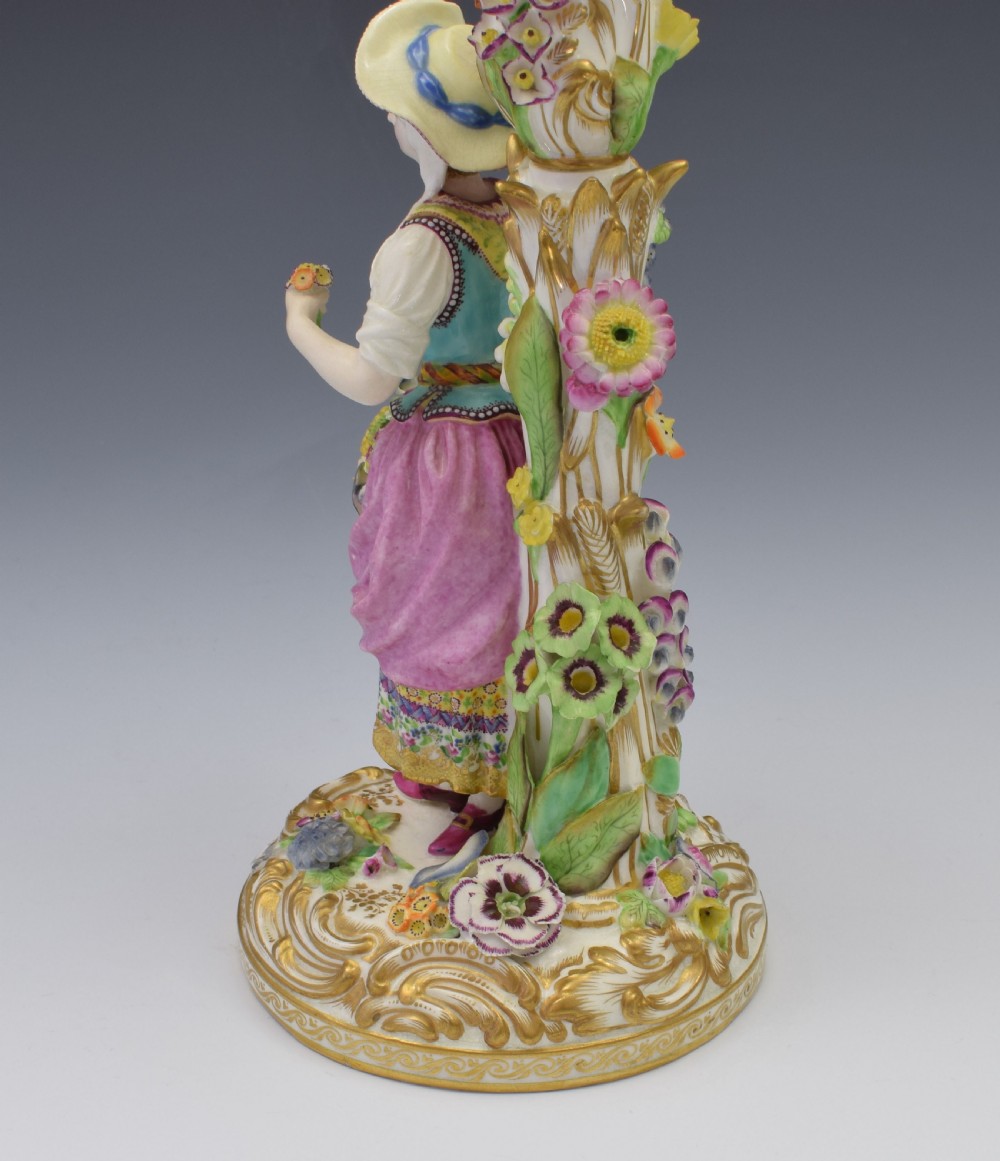 Fine Pair Of Minton Porcelain Figural Candlesticks Model No. 192 c.1835 View VIII