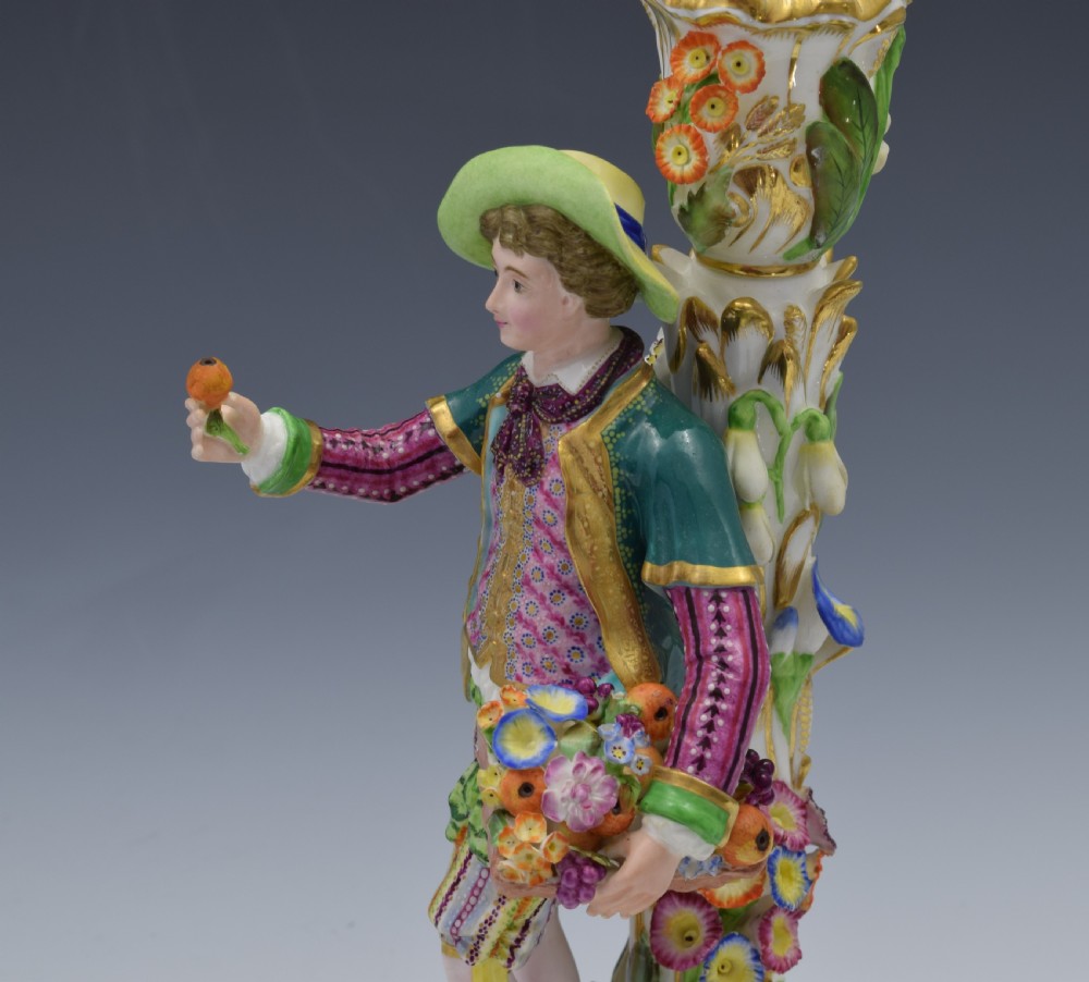 Fine Pair Of Minton Porcelain Figural Candlesticks Model No. 192 c.1835 View XI