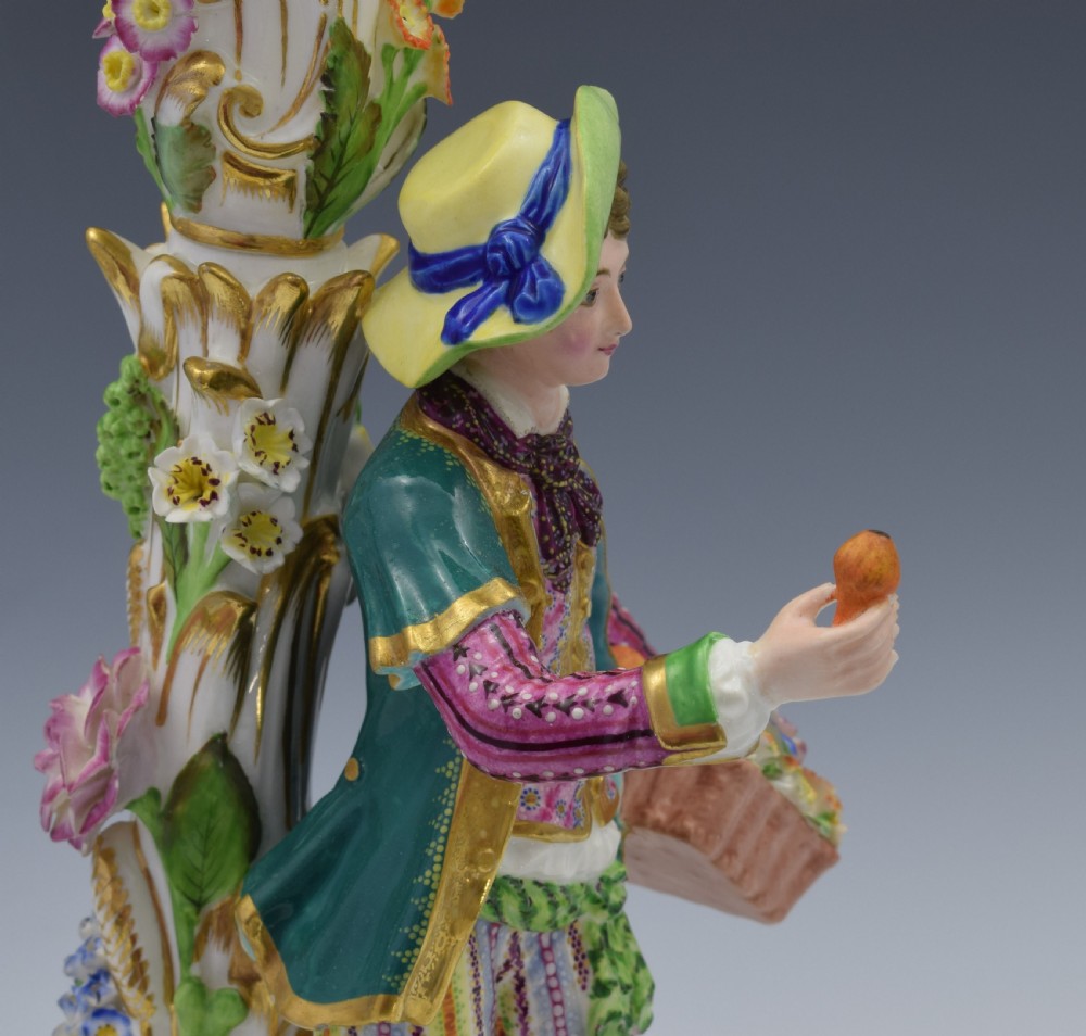 Fine Pair Of Minton Porcelain Figural Candlesticks Model No. 192 c.1835 View XV