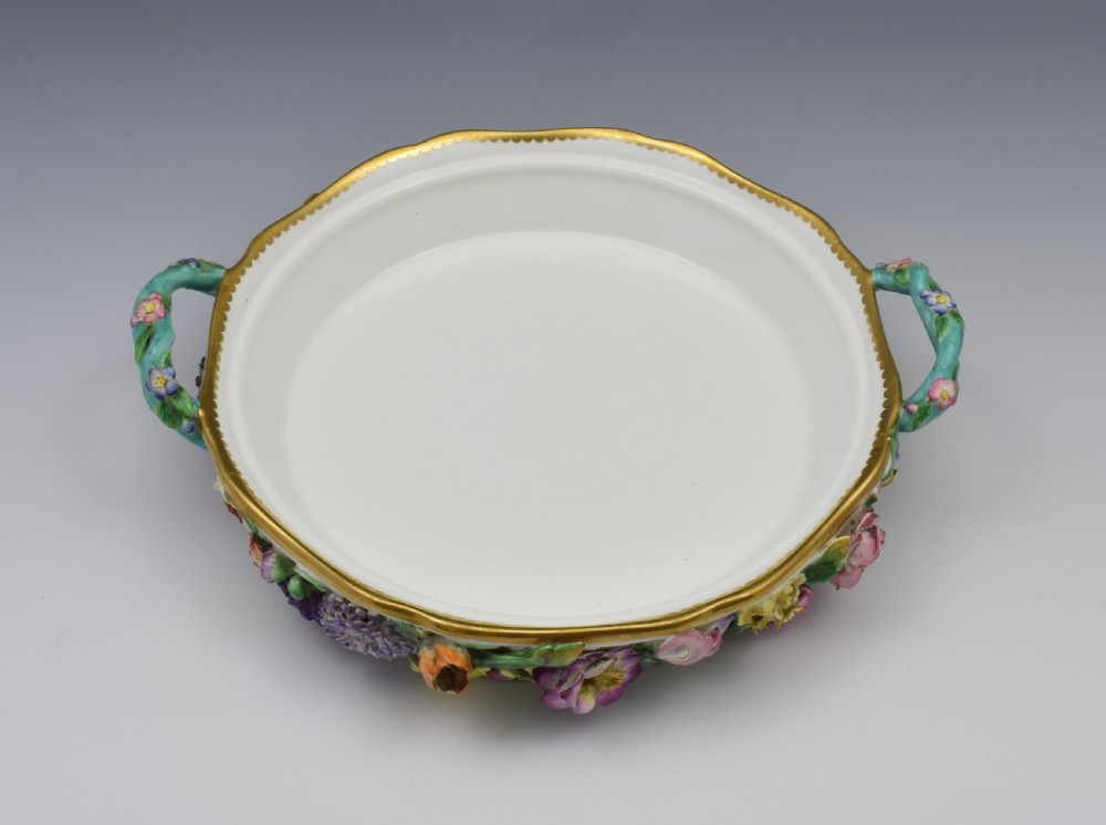 Fine Victorian Minton Regency Style Flower Encrusted Pot Pourri Dish View XII