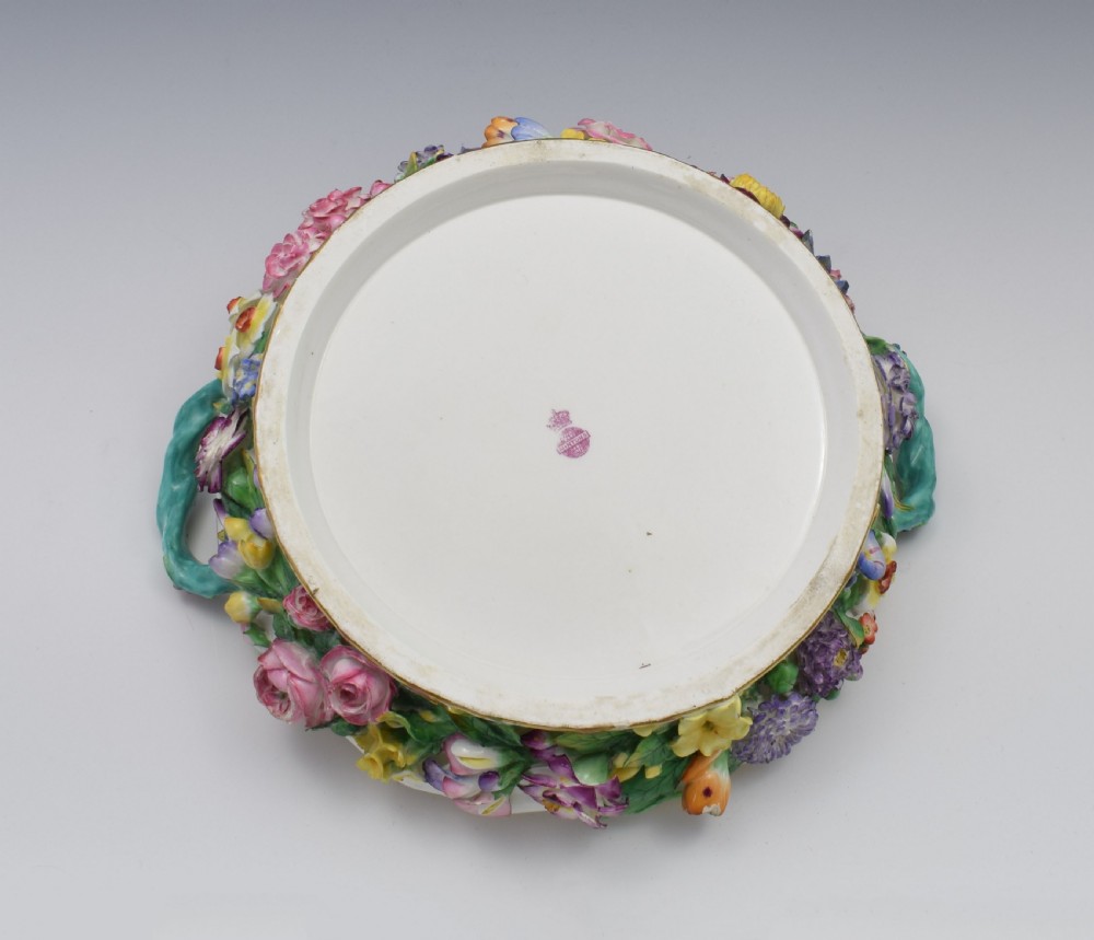Fine Victorian Minton Regency Style Flower Encrusted Pot Pourri Dish View XVII