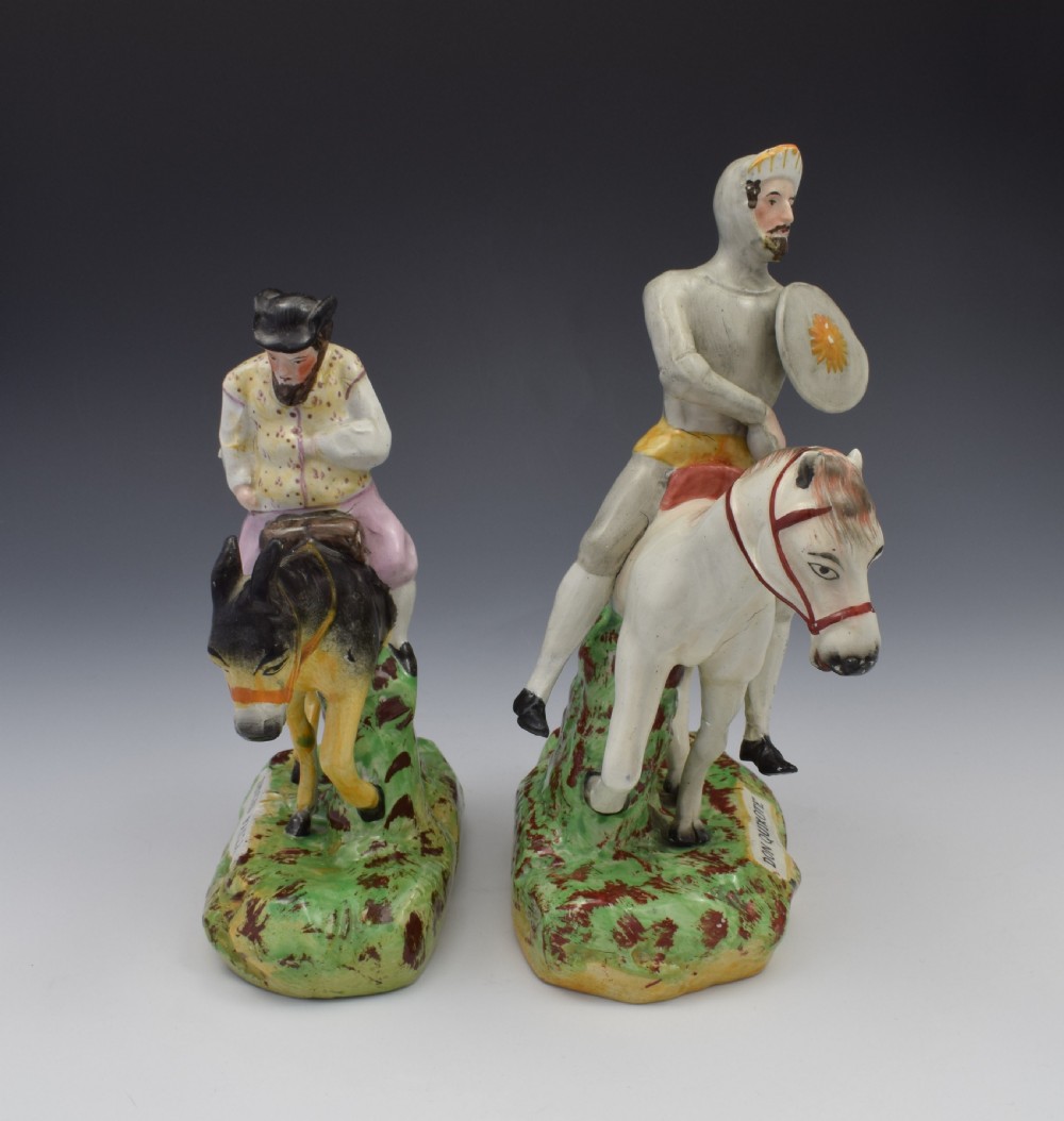 Victorian Pair Staffordshire Figures Don Quixote & Sancho Panza View II