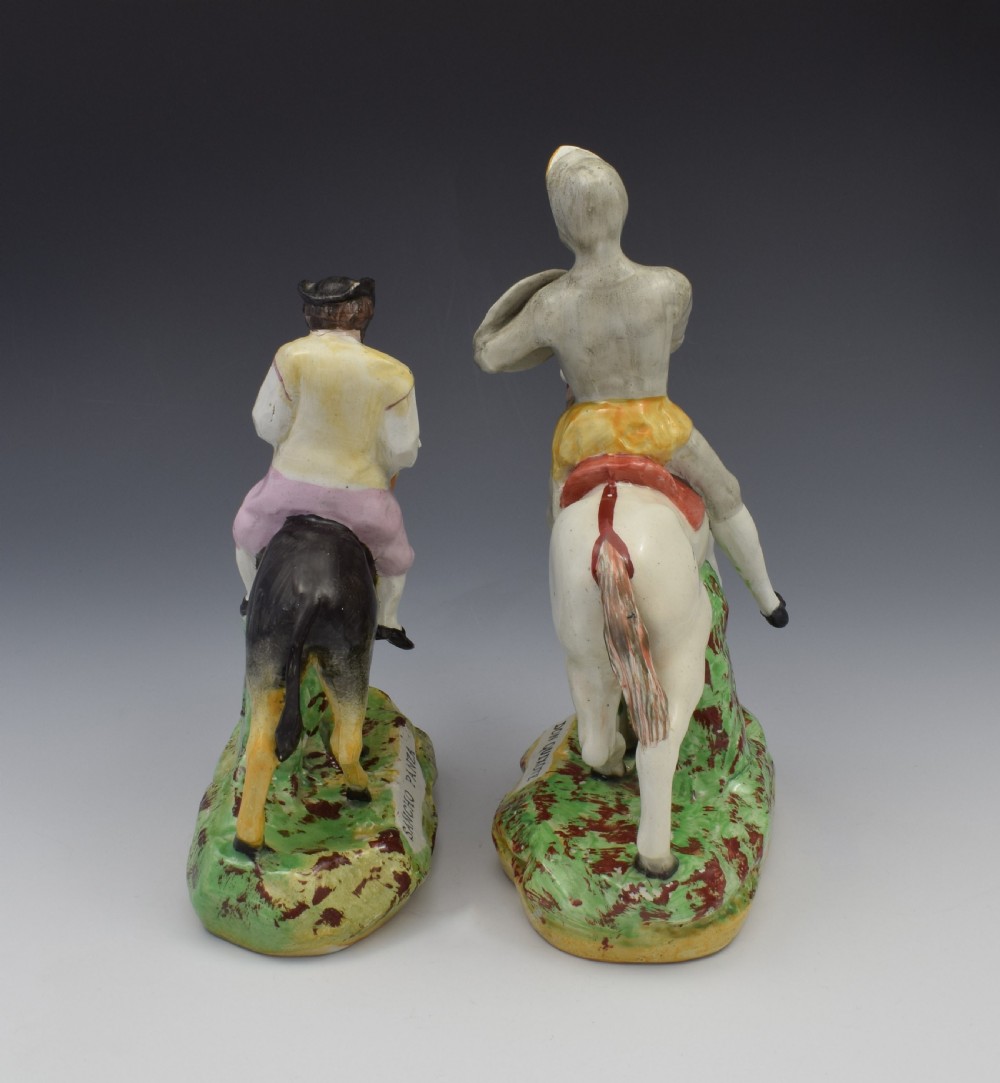 Victorian Pair Staffordshire Figures Don Quixote & Sancho Panza View IV