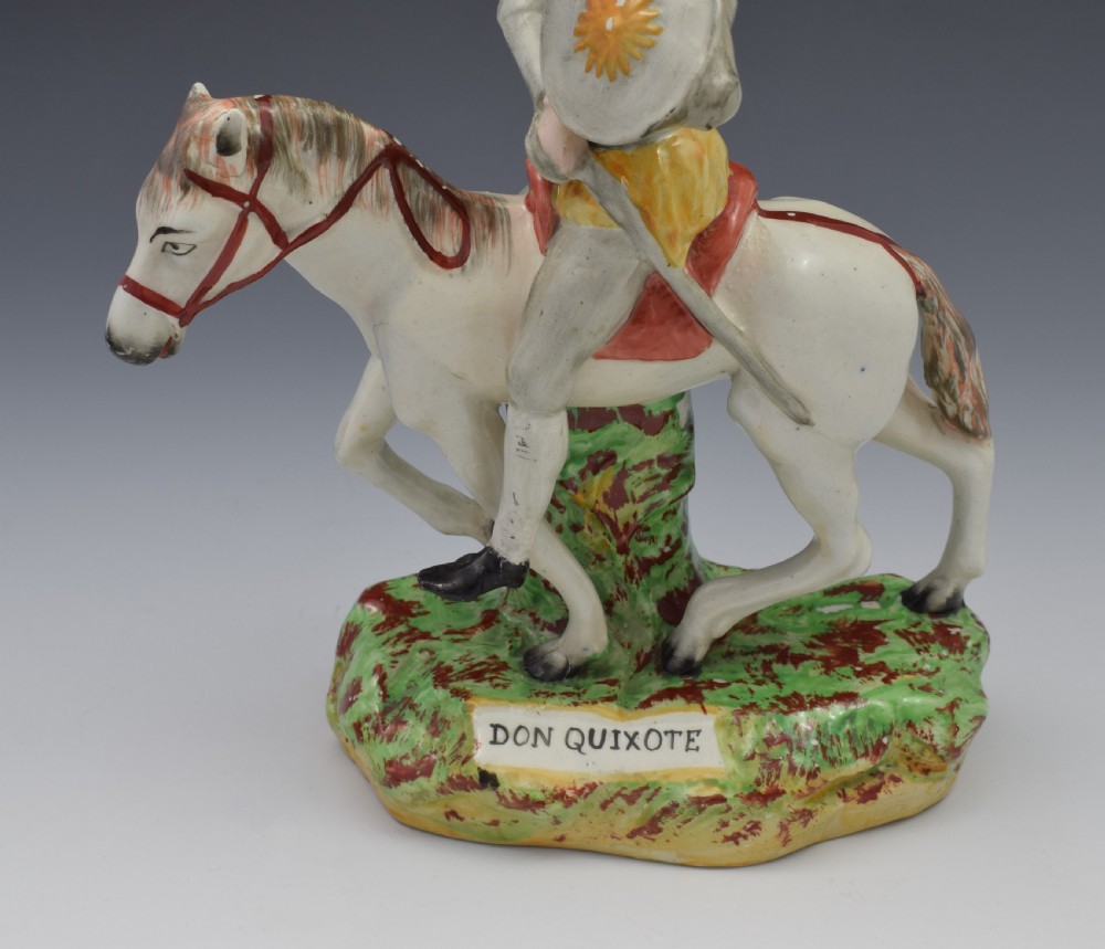 Victorian Pair Staffordshire Figures Don Quixote & Sancho Panza View VII