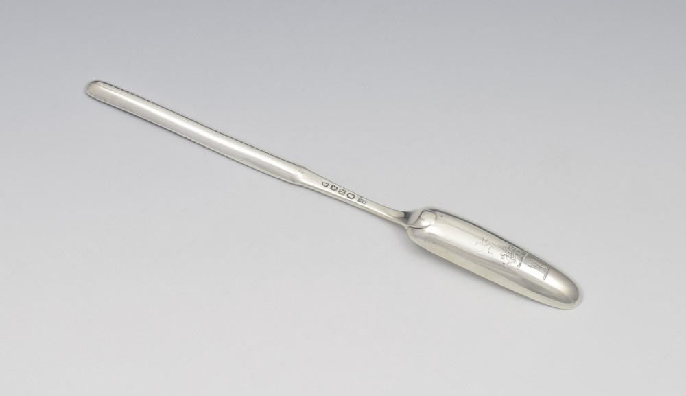 Georgian Double Ended Silver Marrow Scoop Solomon Hougham View IV