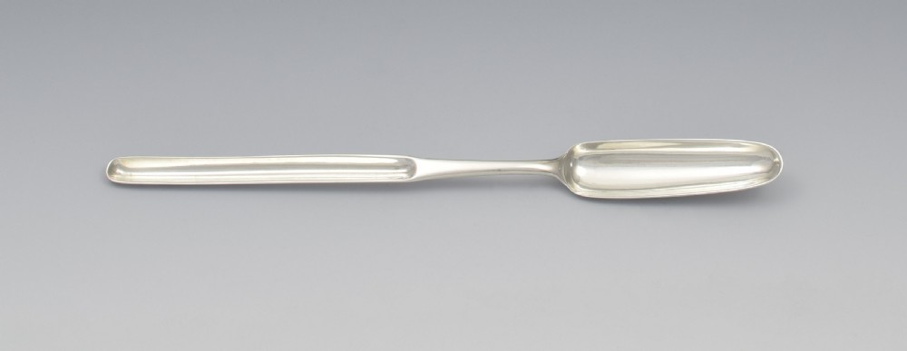 Georgian Double Ended Silver Marrow Scoop Solomon Hougham View V