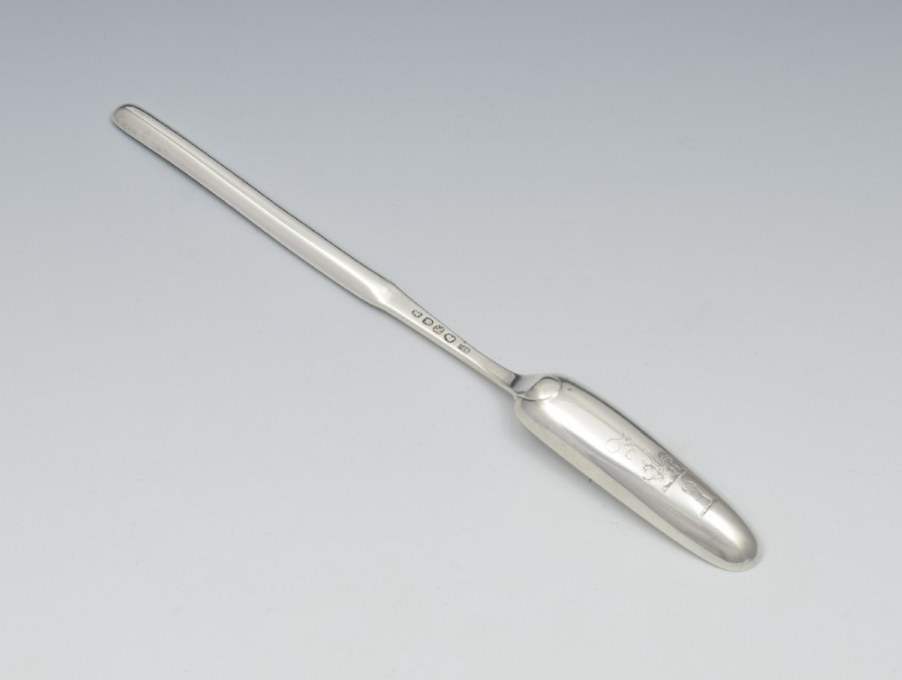 Georgian Double Ended Silver Marrow Scoop Solomon Hougham View IX