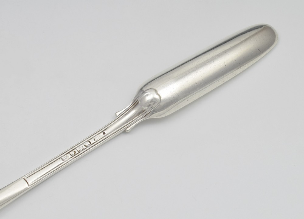 Georgian Fiddle & Thread Silver Marrow Scoop Spoon View VII