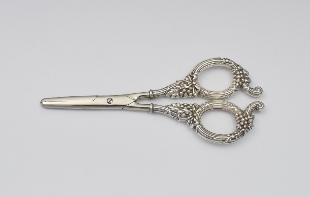 Edwardian Cased Silver Grape Scissors Levi & Salaman View III