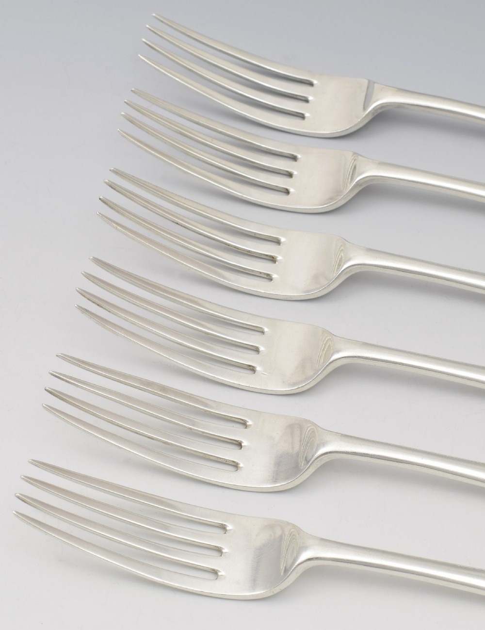 Set Of 6 George V Silver Dessert Forks London 1918 View VII