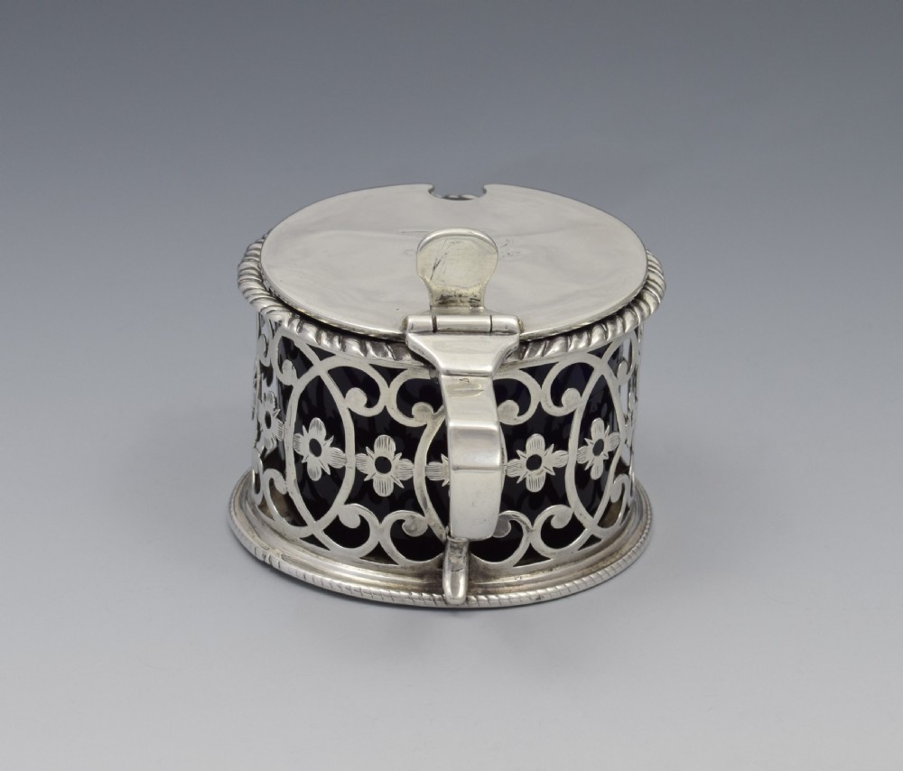 Georgian Pierced Silver Drum Mustard Pot 1773 View VII