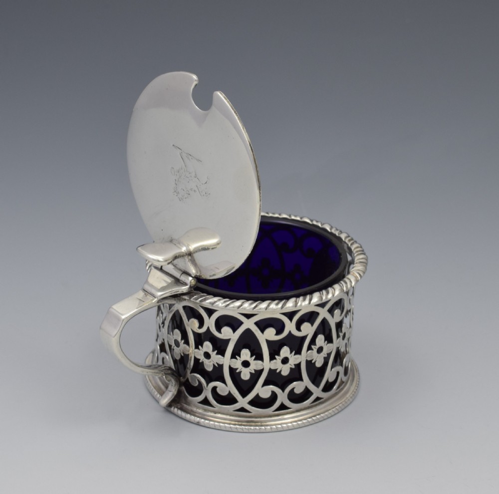 Georgian Pierced Silver Drum Mustard Pot 1773 View IX