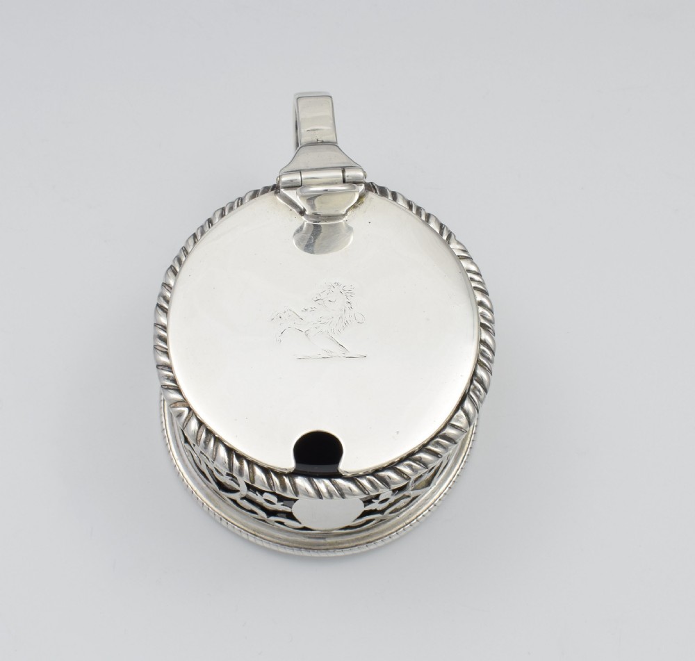 Georgian Pierced Silver Drum Mustard Pot 1773 View XI