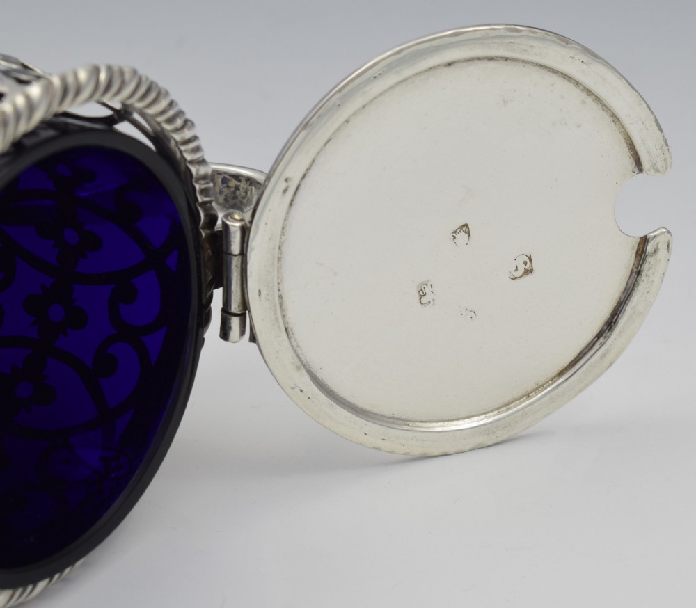 Georgian Pierced Silver Drum Mustard Pot 1773 View XIV