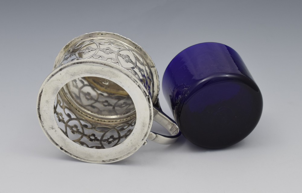 Georgian Pierced Silver Drum Mustard Pot 1773 View XVII