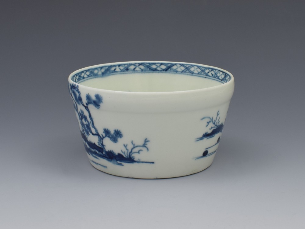 First Period Worcester Potted Meat Tub The Cannonball c.1758 View III