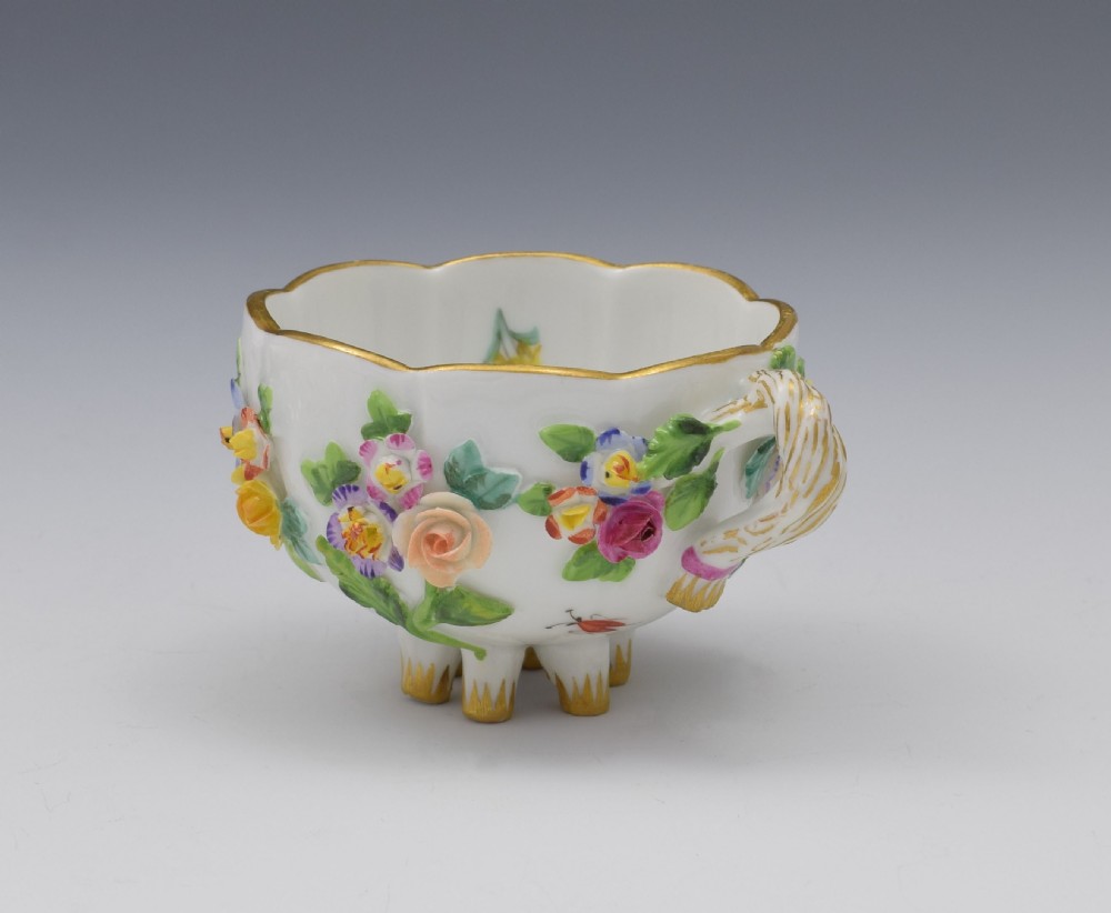 Meissen Flower Encrusted Cabinet Cup & Saucer View III