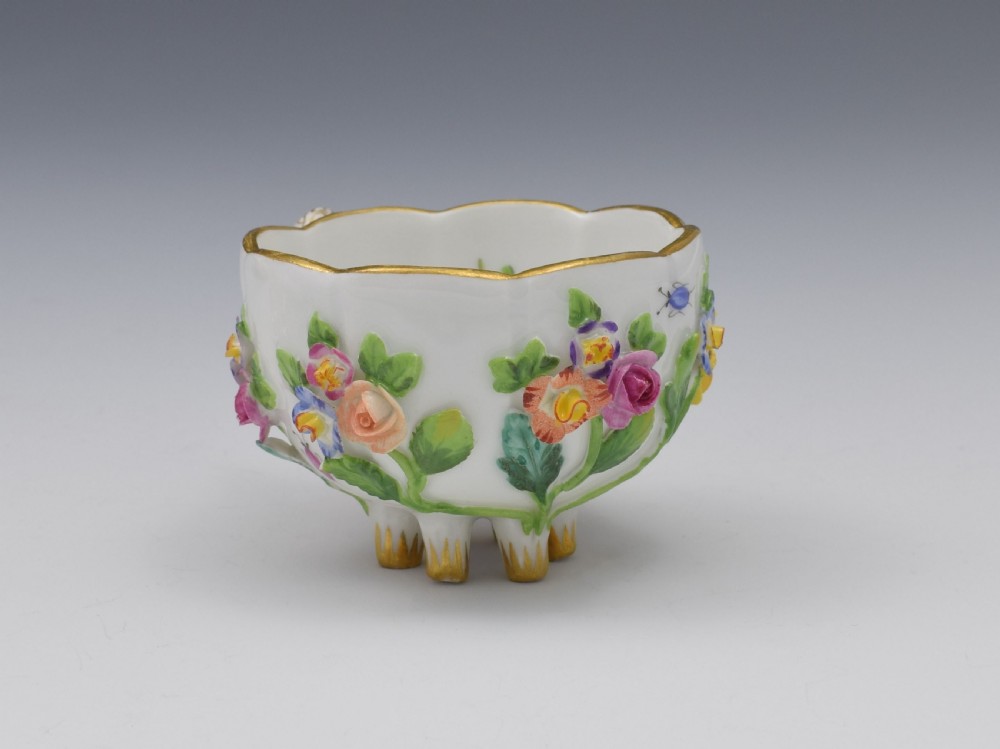 Meissen Flower Encrusted Cabinet Cup & Saucer View V