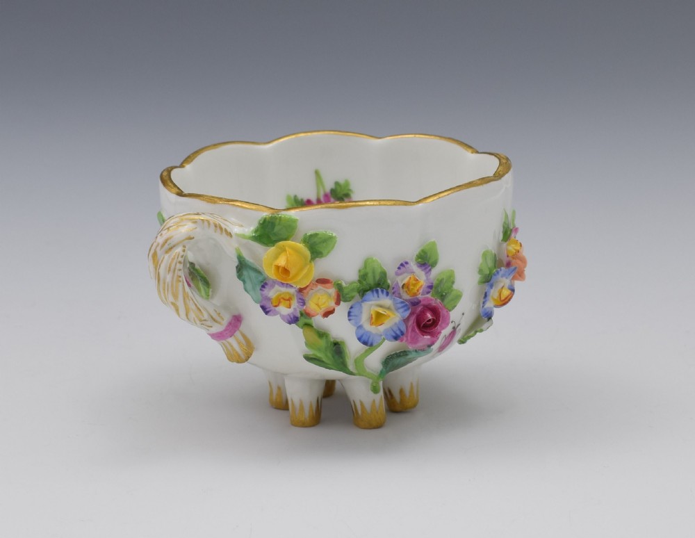 Meissen Flower Encrusted Cabinet Cup & Saucer View VI