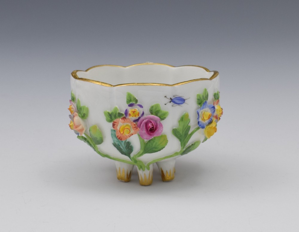 Meissen Flower Encrusted Cabinet Cup & Saucer View VIII