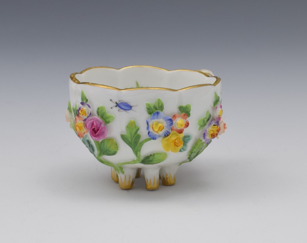 Meissen Flower Encrusted Cabinet Cup & Saucer View IX