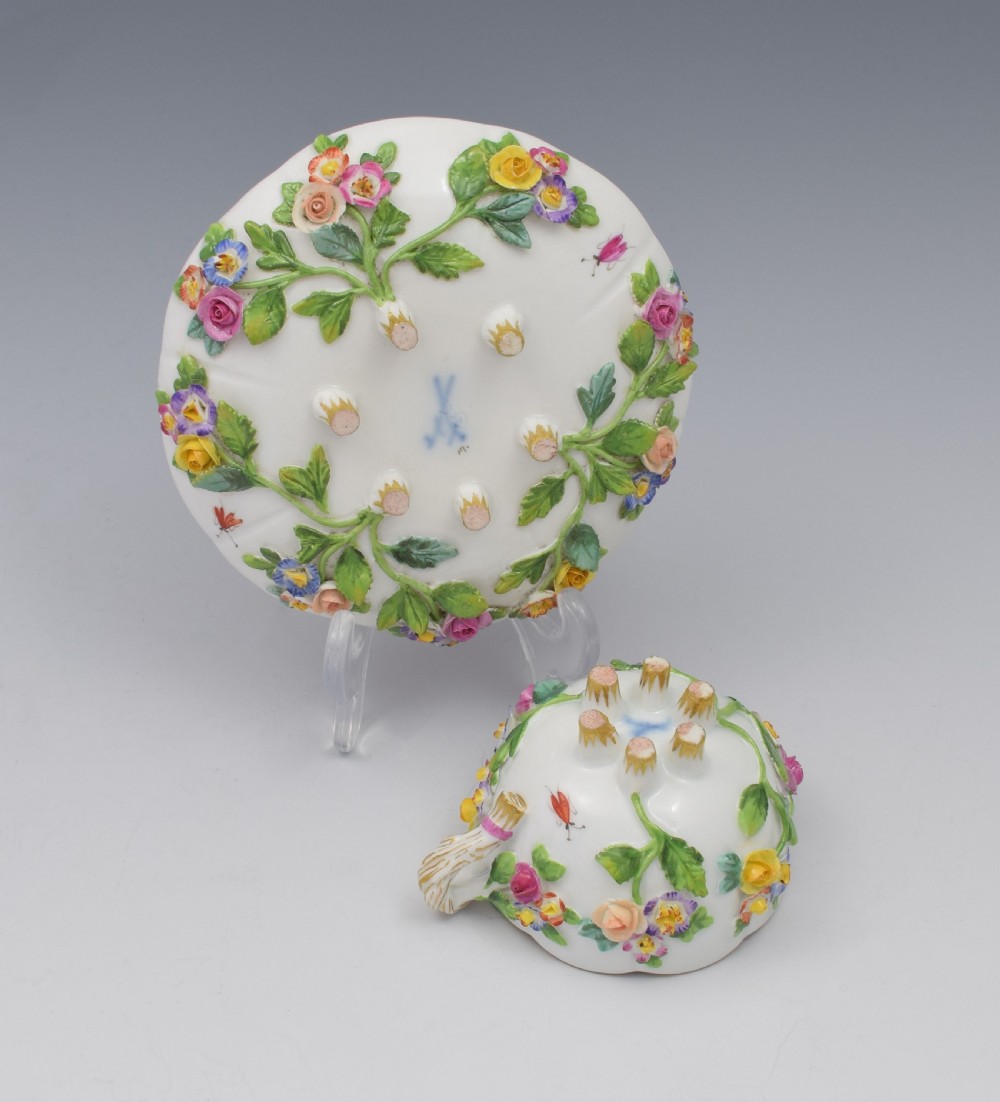 Meissen Flower Encrusted Cabinet Cup & Saucer View XV