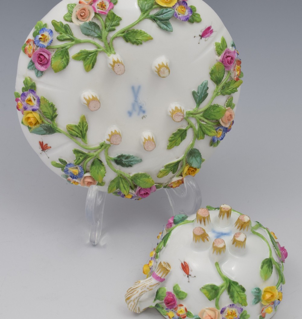Meissen Flower Encrusted Cabinet Cup & Saucer View XVI