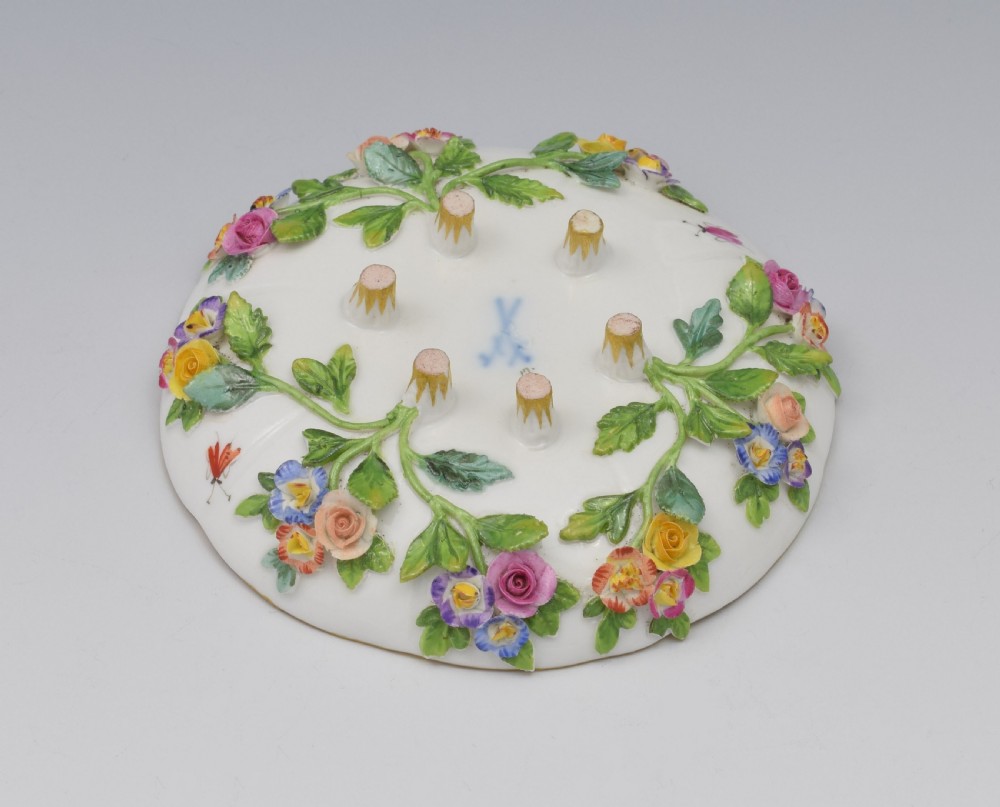 Meissen Flower Encrusted Cabinet Cup & Saucer View XVII