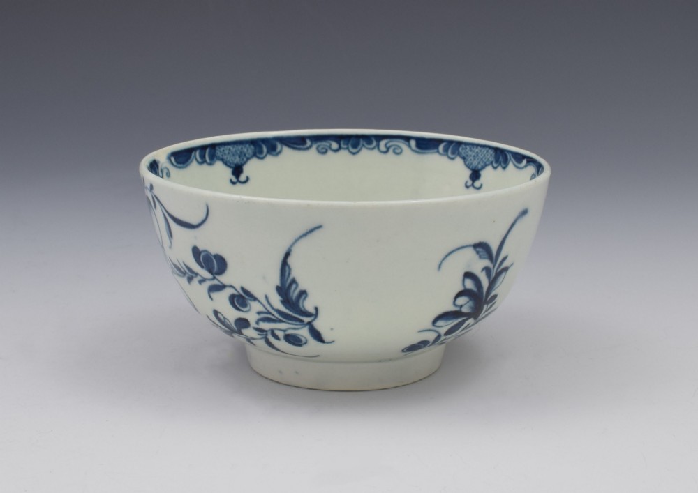 First Period Worcester Mansfield Pattern Slop Bowl c.1775 View II