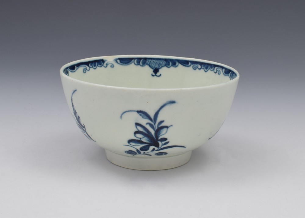 First Period Worcester Mansfield Pattern Slop Bowl c.1775 View IV