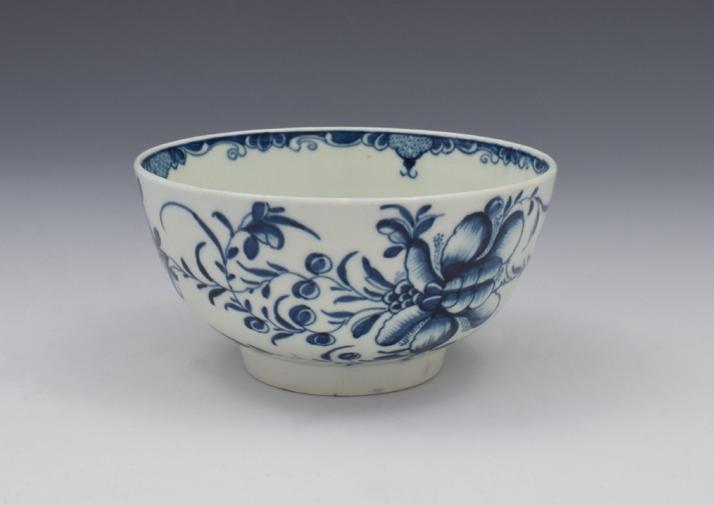 First Period Worcester Mansfield Pattern Slop Bowl c.1775 View V