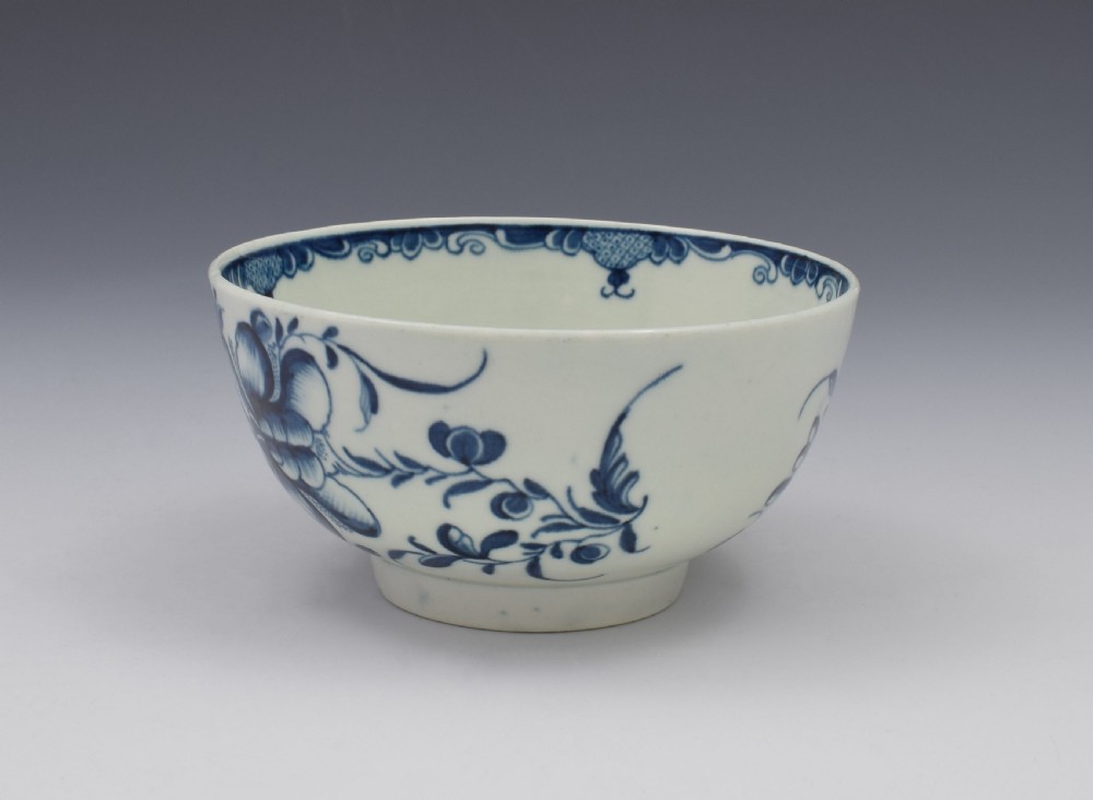 First Period Worcester Mansfield Pattern Slop Bowl c.1775 View VI