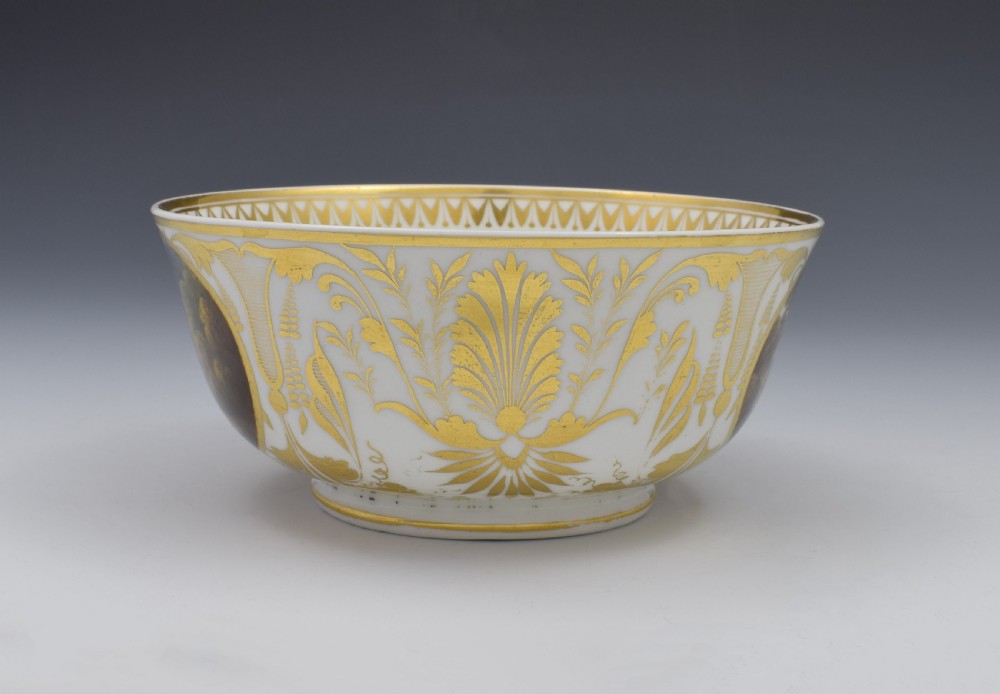 Large Georgian Derby Porcelain Named Landscape Views Slop Bowl View IV