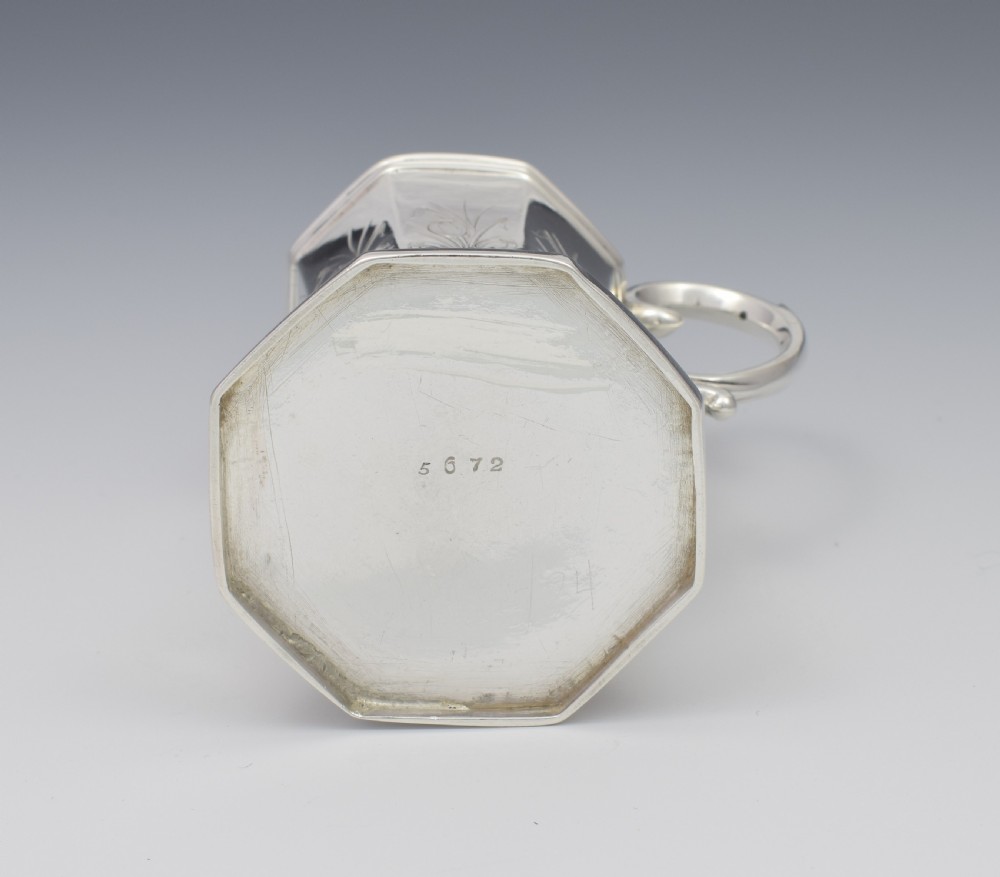 Unusual Early Victorian Octagonal Silver Christening Mug View X