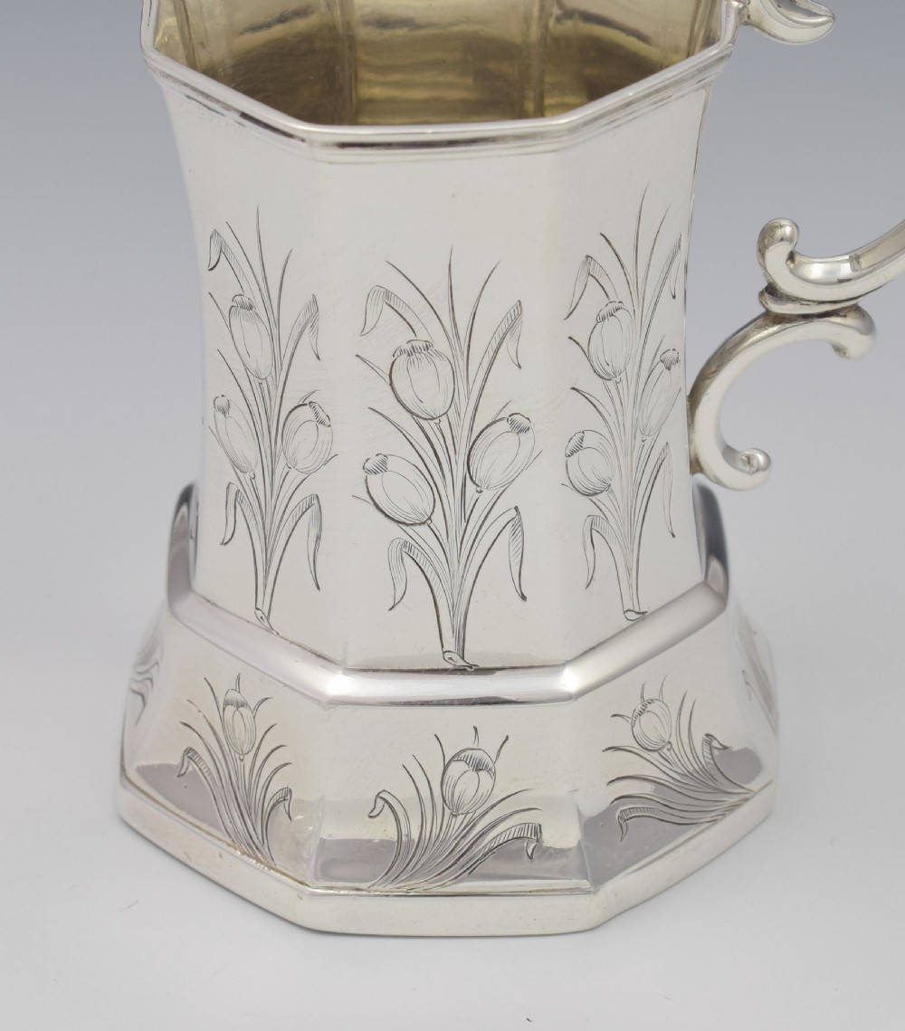 Unusual Early Victorian Octagonal Silver Christening Mug View XIII