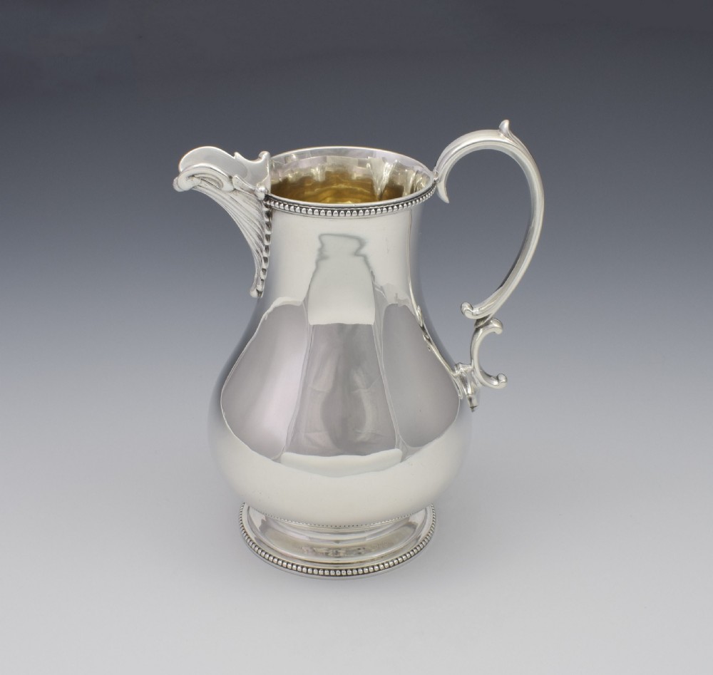 Large Victorian Silver Baluster Cream Jug Martin, Hall & Co.