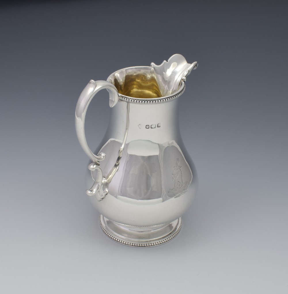 Large Victorian Silver Baluster Cream Jug Martin, Hall & Co. View VI