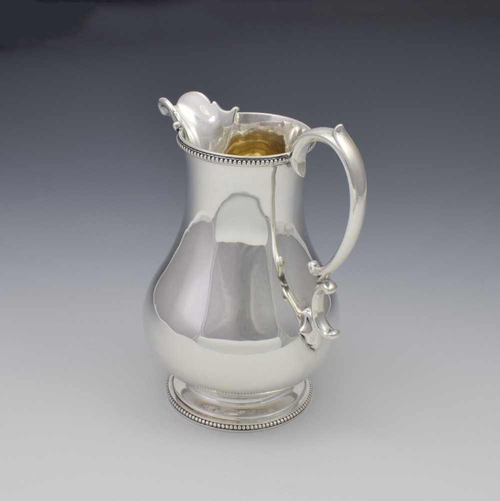 Large Victorian Silver Baluster Cream Jug Martin, Hall & Co. View VIII