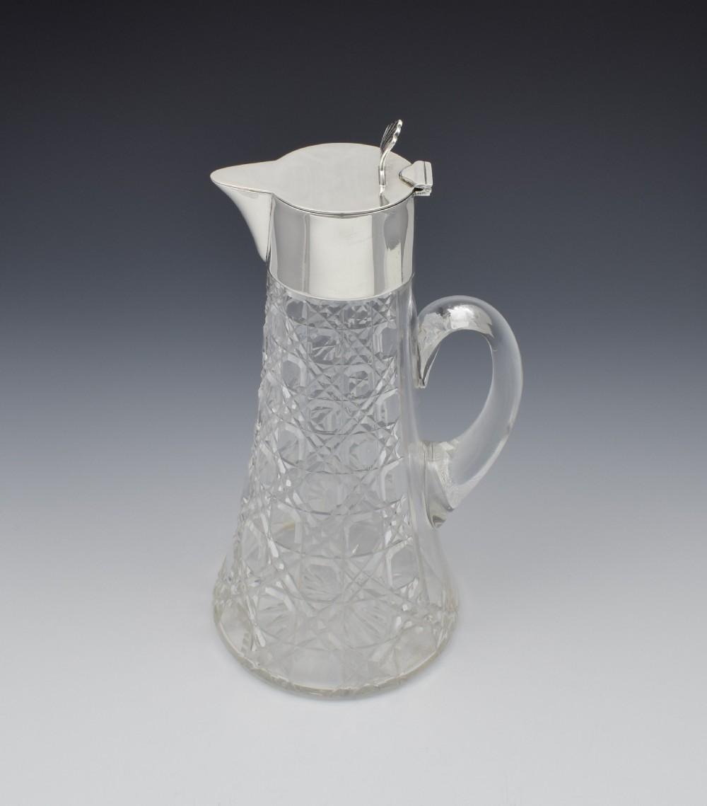 Art Deco Silver & Cut Glass Claret Jug
