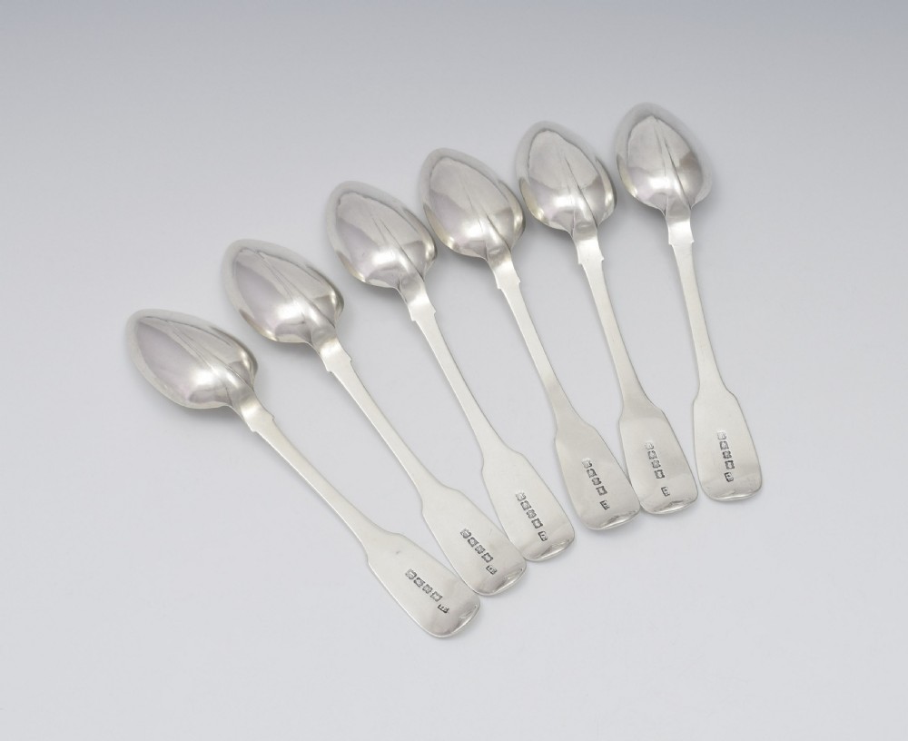 Set Of 6 William IV Irish Silver Rat Tail Teaspoons Dublin  View V