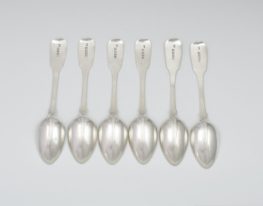 Set Of 6 William IV Irish Silver Rat Tail Teaspoons Dublin  View VI