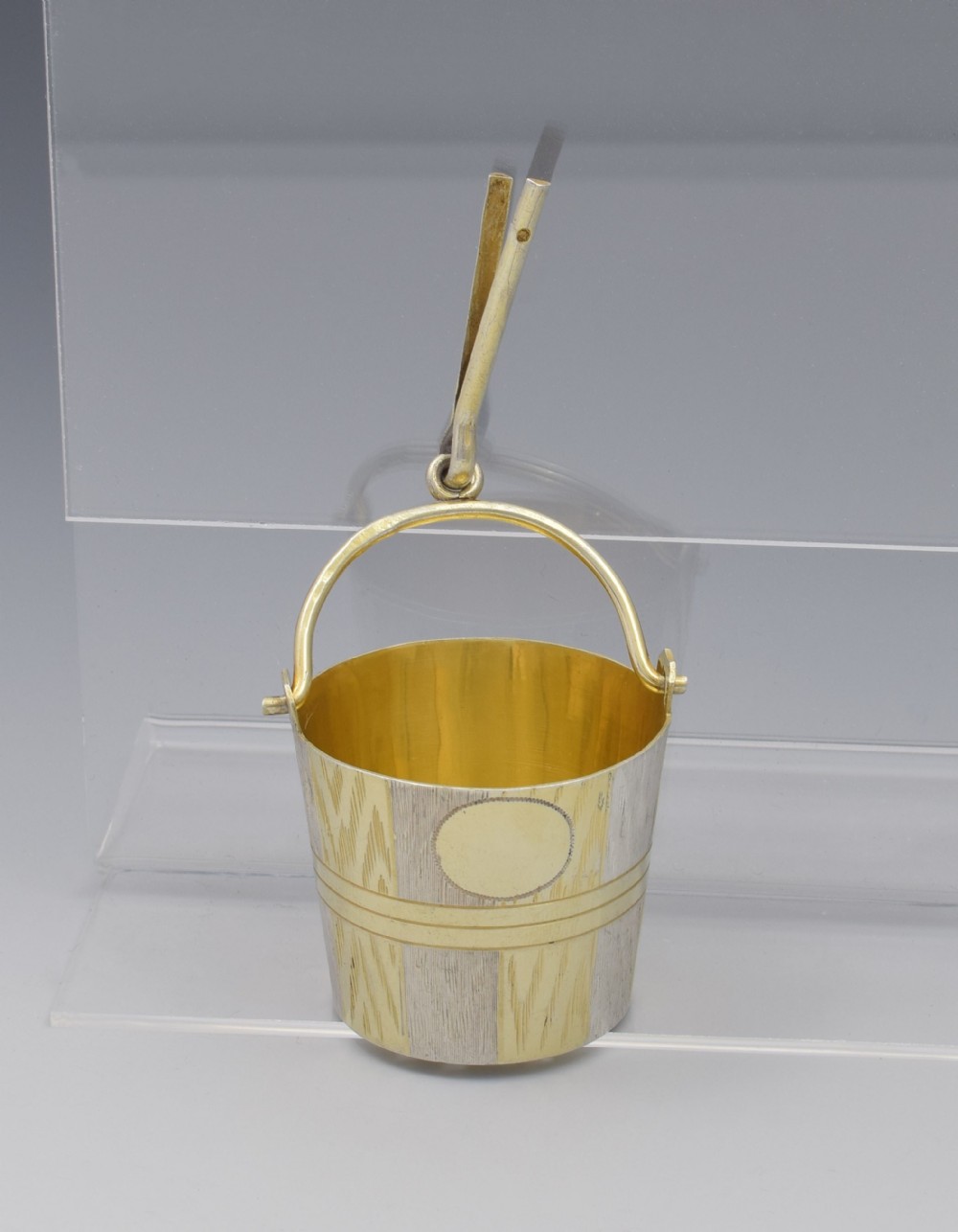 Fine Russian Silver & Parcel Gilt Bucket Tea Strainer c.1900