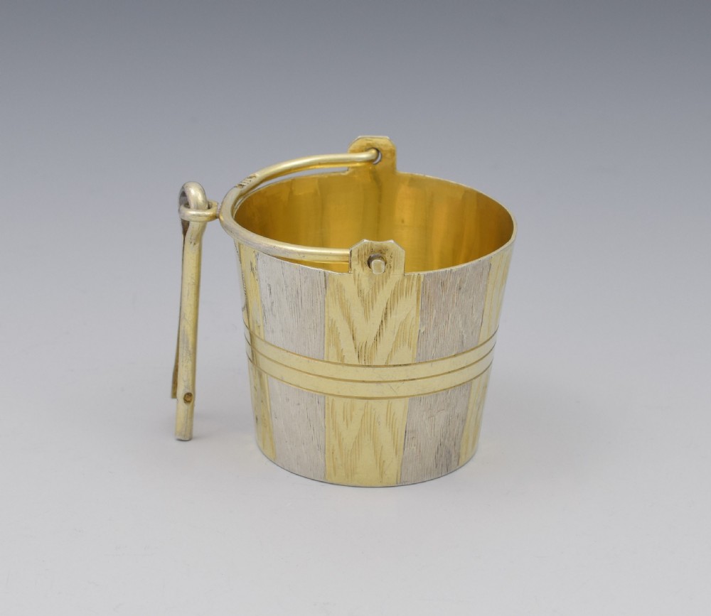 Fine Russian Silver & Parcel Gilt Bucket Tea Strainer c.1900 View IV