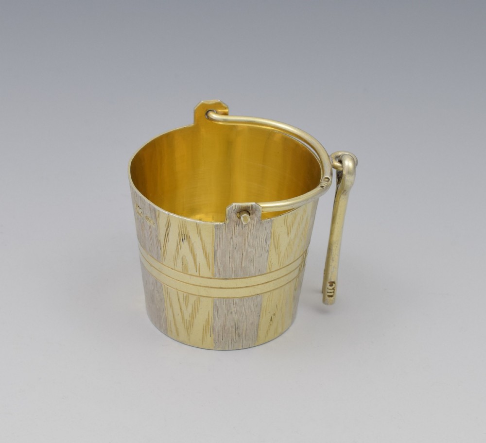 Fine Russian Silver & Parcel Gilt Bucket Tea Strainer c.1900 View V