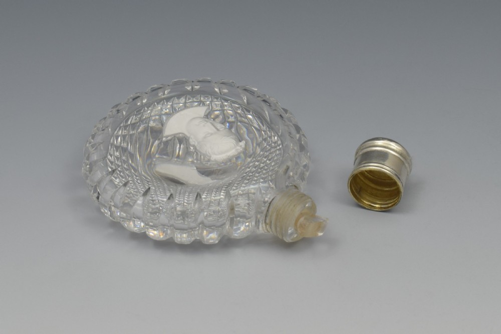 Napoleon Sulphide Portrait Cut Glass Scent Bottle Probably Baccarat View X